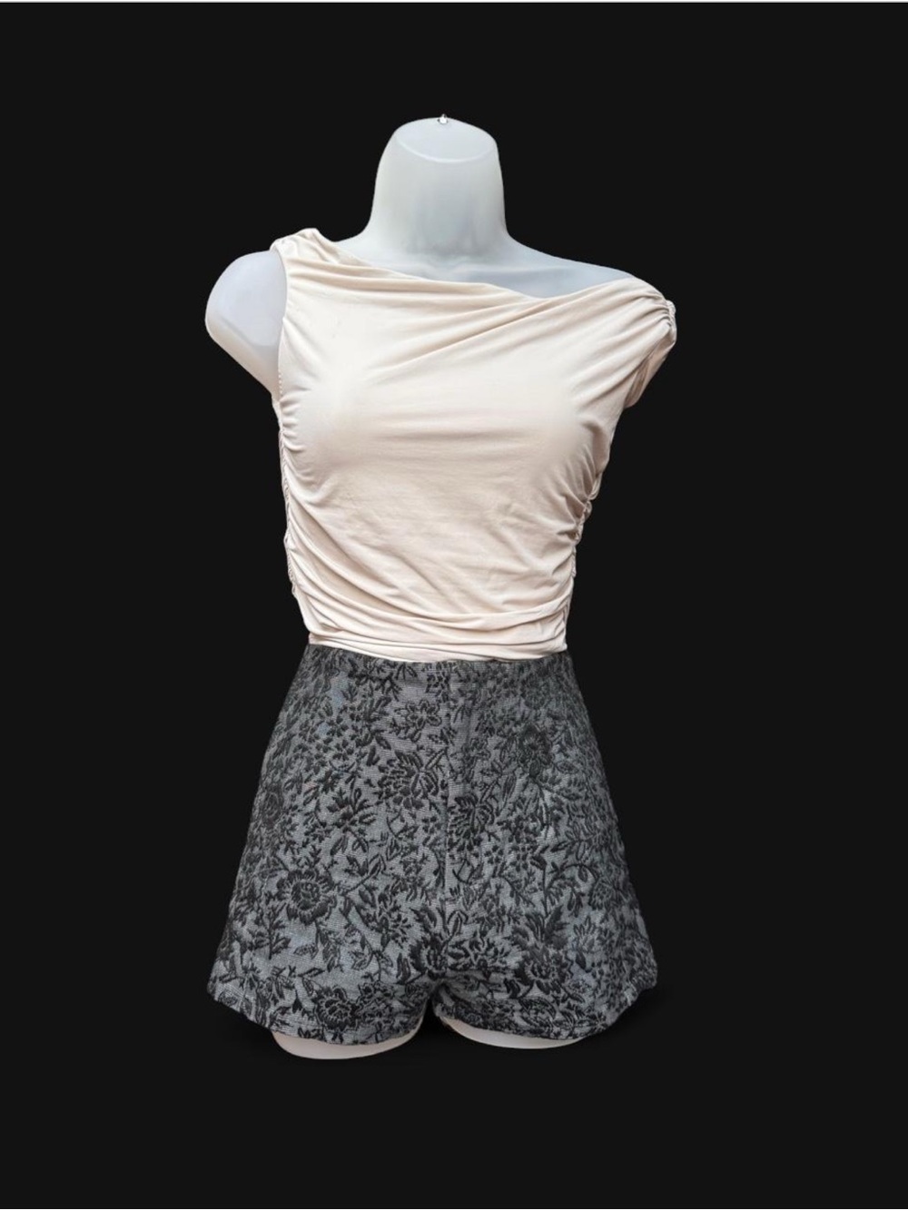 Urban Outfitters black floral whimsigoth high waisted micro shorts